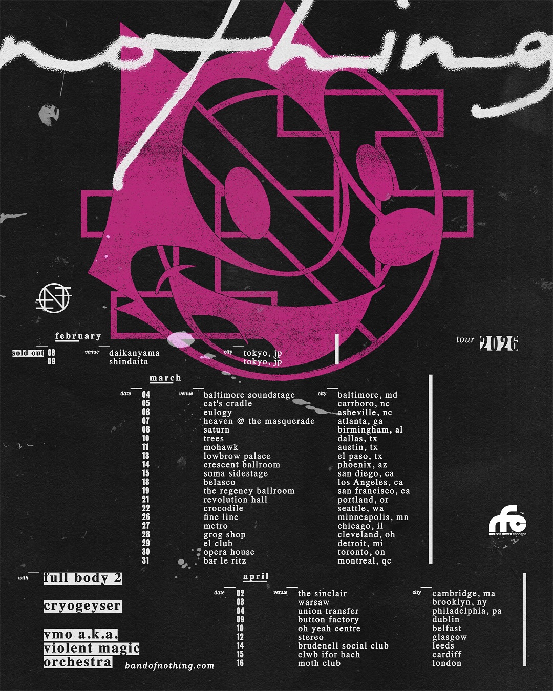 Nothing A Short History of Decay Tour Poster 2026